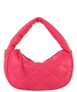 Quilted Puffy Hobo Shoulder Bag HG-0158M FUCHSIA